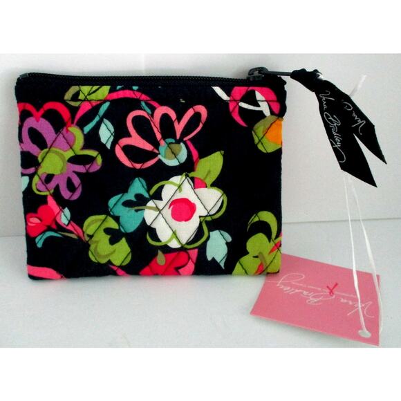 Vera Bradley Ribbons Blue Floral Print Coin Purse NWT - Picture 2 of 5
